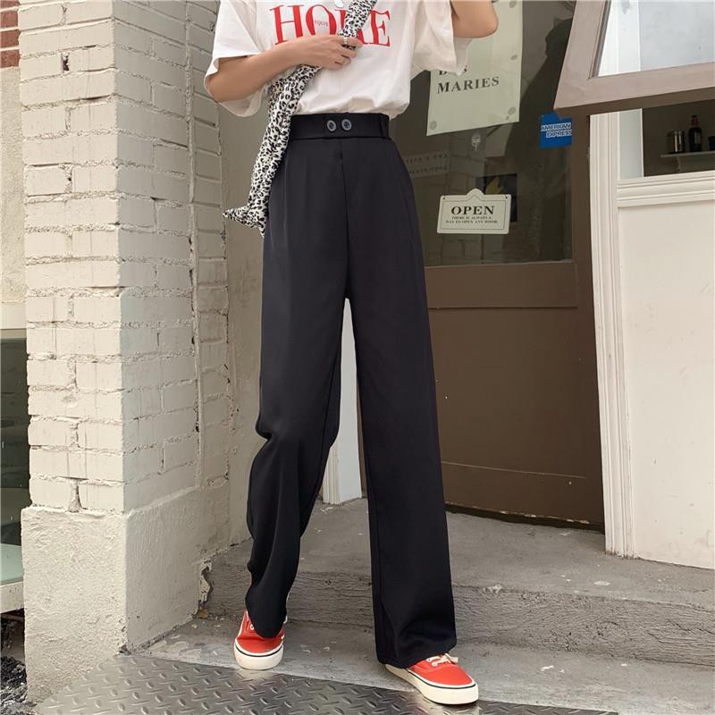 Quần Dài Lưng Cao Ống Rộng Phong Cách Hàn Quốc Cho Nữ | BigBuy360 - bigbuy360.vn