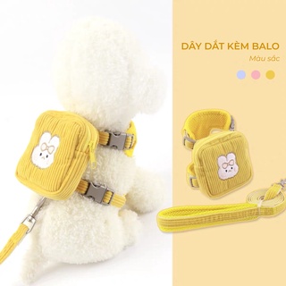 Dây dắt kèm balo cho thú cưng bechon d196