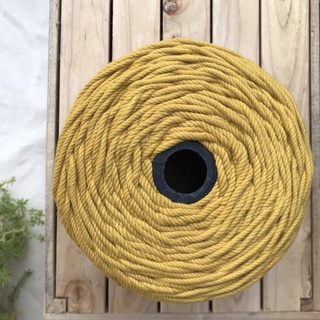 Dây thừng macrame màu vàng Mustard sợi xoắn size 3.5mm, 5mm
