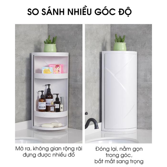 Tủ Góc Phòng Tắm 3 Tầng ABS JAPAN (White) - Home and Garden