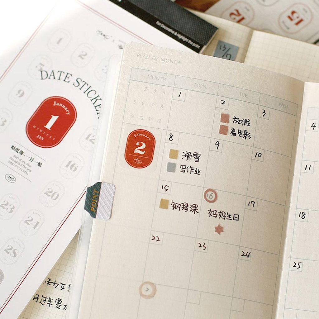 Giấy Dán Trang Trí Sổ Lưu Niệm 365 Ngày In Chữ Dairy Agenda Độc Đáo