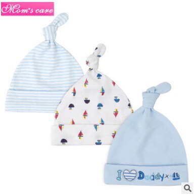 Sét 3 mũ Momcare 100% cotton mềm mịn, giữ ấm cho bé từ 1 -6 tháng