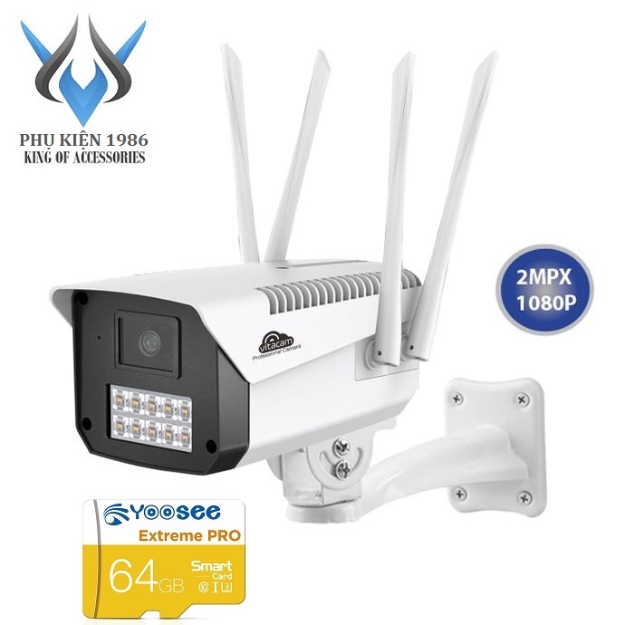 Camera IP Wifi Vitacam VB1090 4 Râu 2.0MPX FullHD 1080P, Đèn Starlight màu ban đêm, Xoay 355 độ (Trắng) - Phụ Kiện 1986 | BigBuy360 - bigbuy360.vn