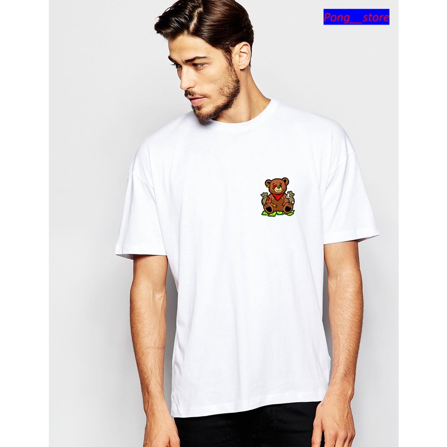 Áo Thun Tay Lỡ Unisex Form Rộng Hình Gấu Bông
