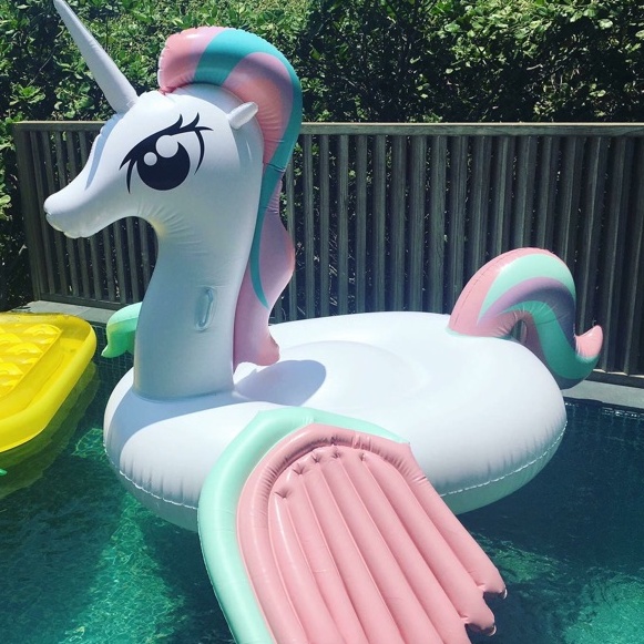 Phao Bơi Pony 265cm Người Lớn Khổng Lồ Kèm Bơm + Phao Mini