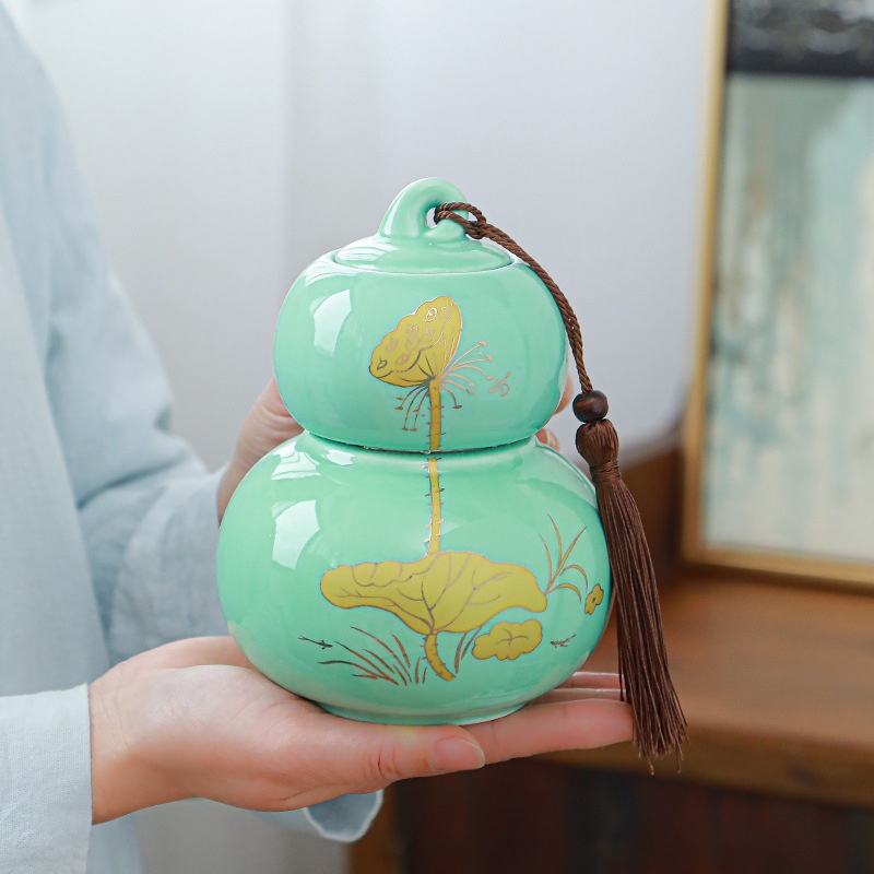 Hũ đựng trà Hồ Lô 02 tầng nắp siêu khít