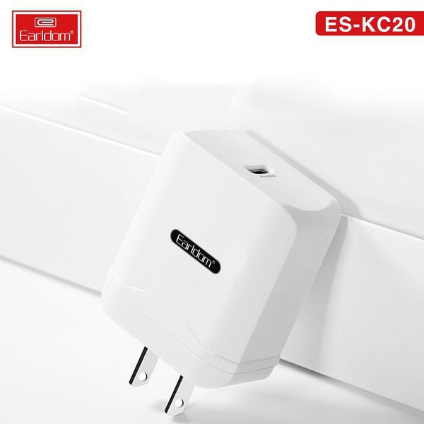 Củ Sạc 3A Earldom ES-KC20 hỗ trợ 1 cổng ra USB TypeC Sạc Nhanh 3A  - Hàng Chính Hãng