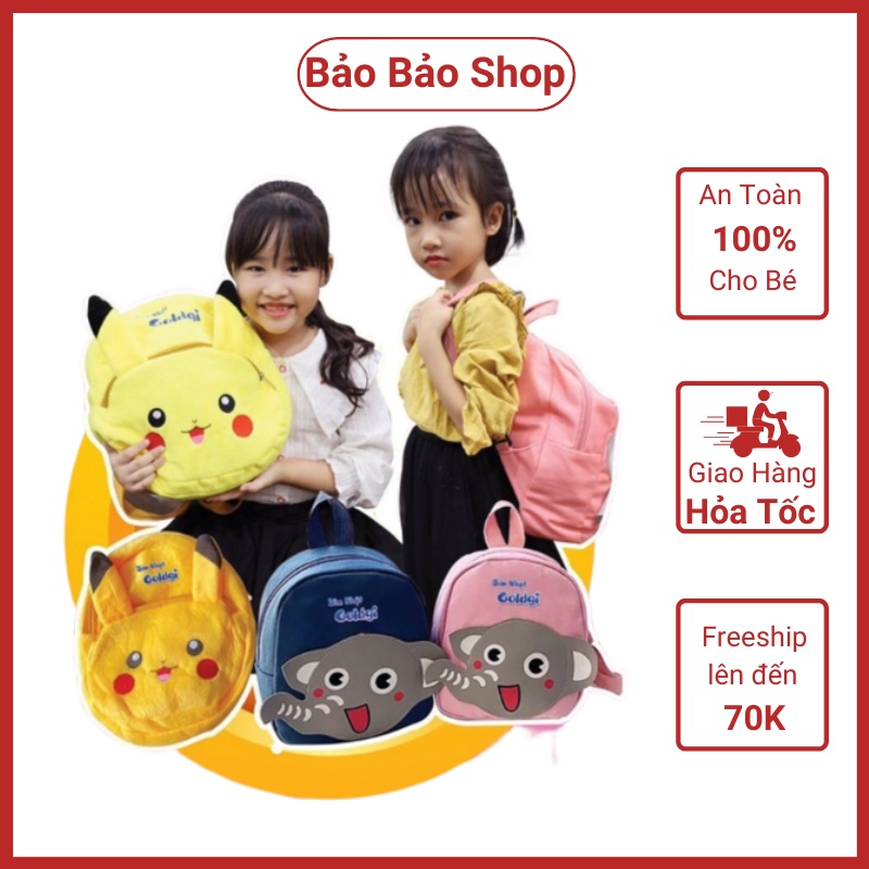 Balo cho bé mầm non, mẫu giáo hình voi - Balo pikachu rất dễ thương cho bé trai/bé gái