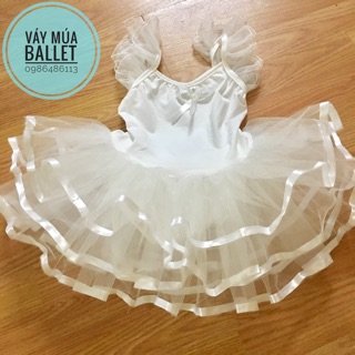 Váy múa ballet trắng tay tiên