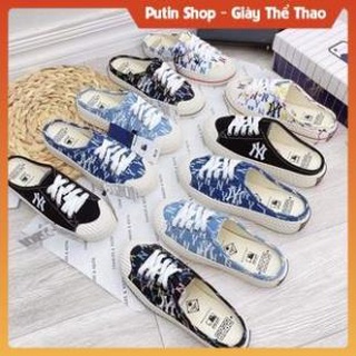 [FreeShip] Giầy Sục MLB thể thao ny các màu hot đen trắng xanh  , giày lười đạp gót nữ bản đẹp full box , Putin Shop