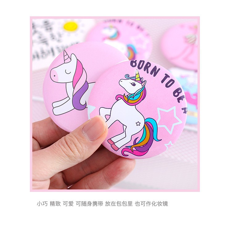 Gương mini báo hồng, ngựa hồng phong cách Hàn Quốc - Gương cầm tay - Gương Bỏ Túi Loại Đẹp 🍉Duashop🍉