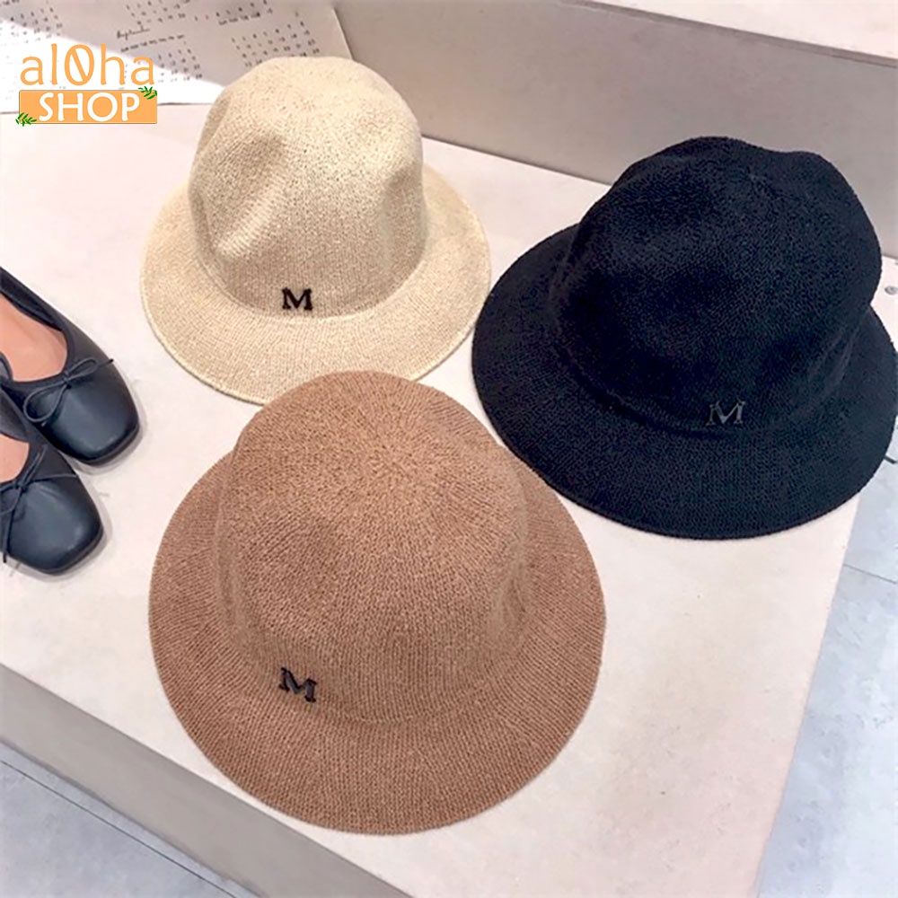 Mũ cói chữ M - nón cói vành nhỏ chống nắng, đi biển phong cách Hàn - al0ha Shop