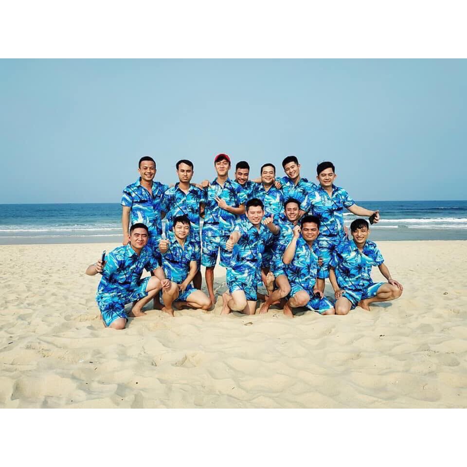 BIGSIZE  BỘ ĐI BIỂN CÂY DỪA NỀN XANH SIÊU HOT ĐỦ SIZE CHO CẢ NHÀ