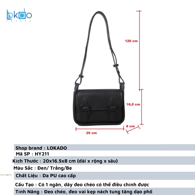 Túi xách nữ đẹp LOKADO, túi đeo chéo nữ đi chơi cute hàn quốc HY211