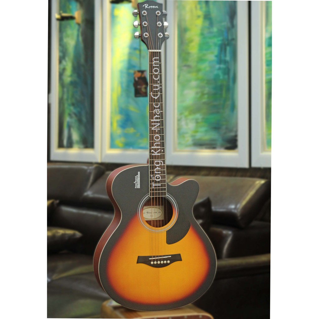 Đàn Guitar Acoustic Rosen G11SB-A (Gỗ Thịt- Solid top)+ Tặng kèm khóa học của Guitarist Hiển râu và đầy đủ phụ kiện