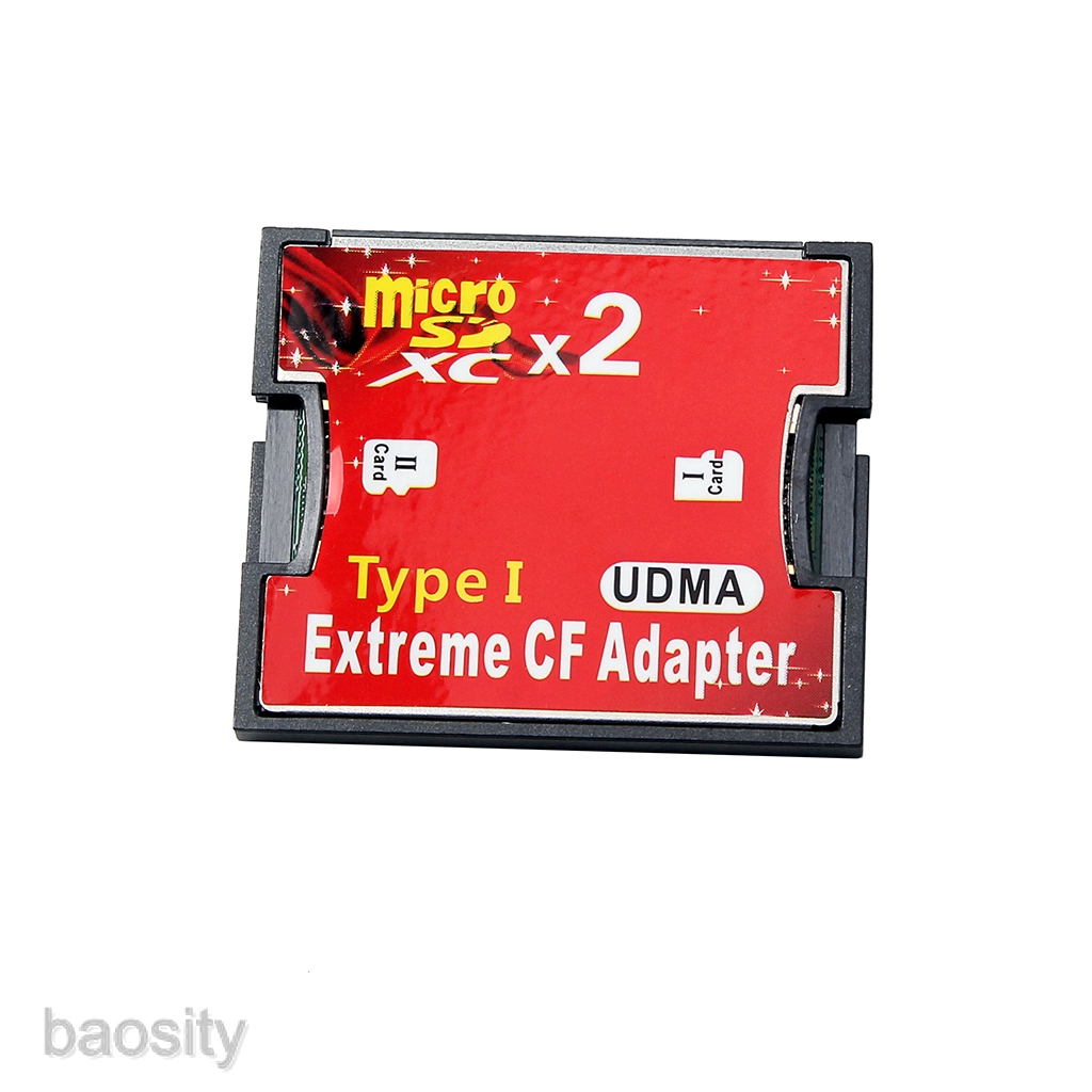 Dual Port SD To CF Card Adapter MMC SDHC SDXC To Standard Compact Flash Type I Card