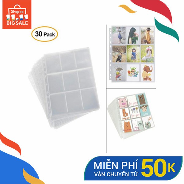 30 Tờ 270 ô trống bọc thẻ chơi game trong suốt