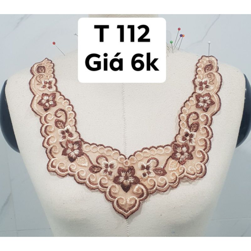Cổ ren thêu chỉ lụa hàng chính phẩm giá rẻ