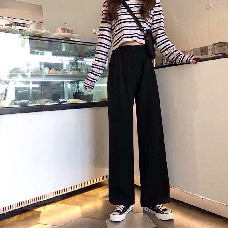 xinh xnh quần vải ống xuông đen trắng( hình cuối mẫu mặc video thật) | BigBuy360 - bigbuy360.vn