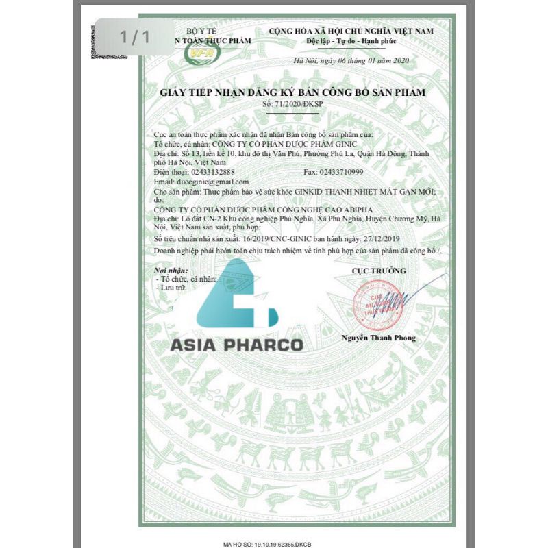 Ginkid Thanh Nhiệt Mát Gan m