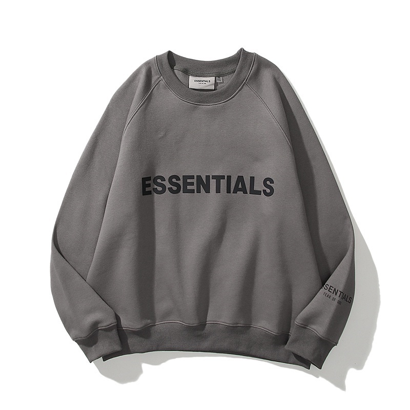 Áo nỉ dài tay in chữ Essentials thời trang nam nữ