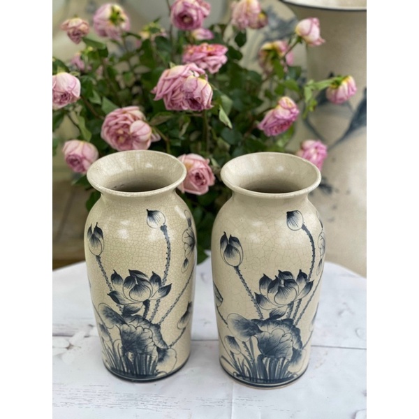 Lọ hoa men rạn cổ  dáng phích