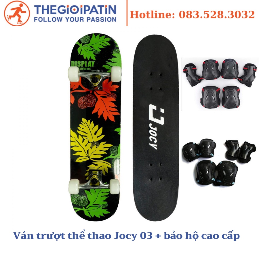 Ván trượt thể thao Jocy cho người mới chơi, ván trượt skateboard chính hãng