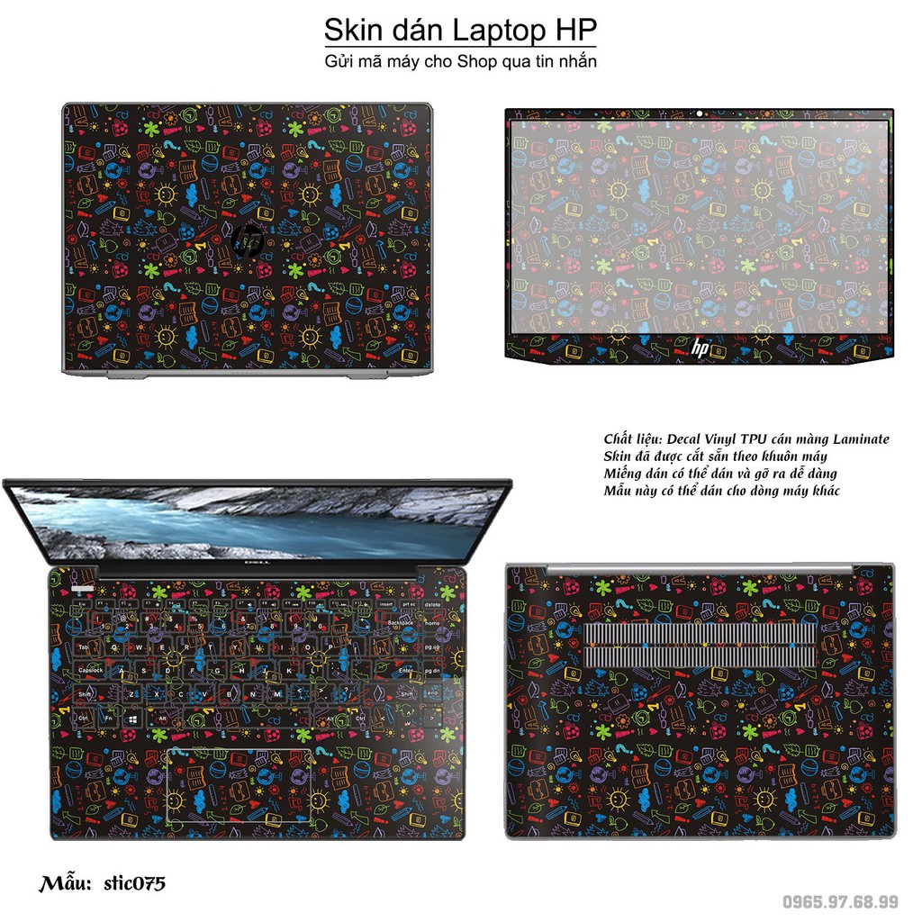 Skin dán Laptop HP in hình Hoa văn sticker _nhiều mẫu 13 (inbox mã máy cho Shop)