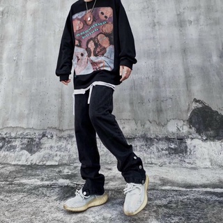 Quần Baggy Jean Đính Nút
