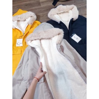 Áo khoác kaki lót lông cừu