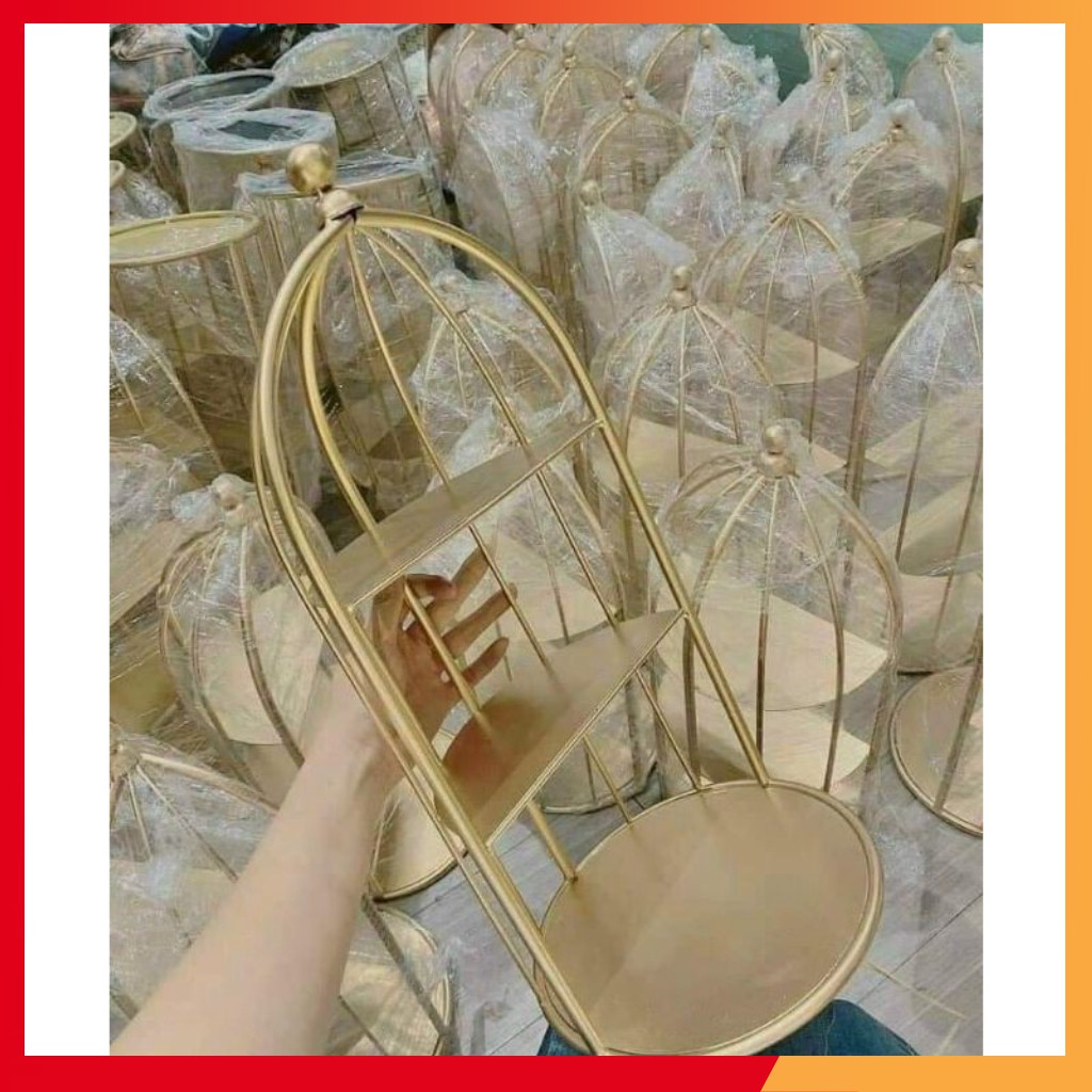 [ Ảnh TKệ,giá Mỹ phẩm lồng chim(giá sỉ) vàng sang chảnh, sơn tĩnh điện kệ bánh kẹo, nước hoa
