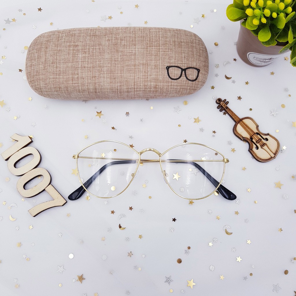 Mắt kính giả cận gọng xi hàn quốc form bầu💖FREESHIP💖gọng kính mát nữ sang chảnh AH1007 | BigBuy360 - bigbuy360.vn