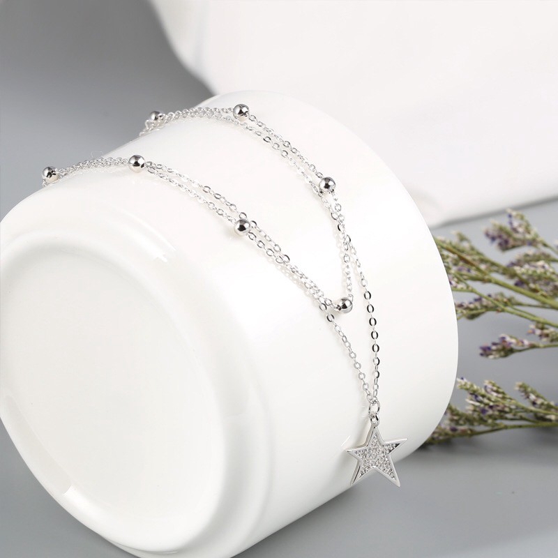 Dây Chuyền MG STUDIO Thiết Kế Hai Lớp Mặt Hình Ngôi Sao Bằng Bạc Sterling 925 | BigBuy360 - bigbuy360.vn