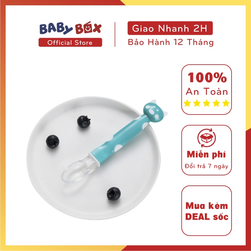 Thìa ăn dặm silicon - thìa ăn dặm cho bé đầu siêu mềm có tai đáng yêu an toàn - BabyBox