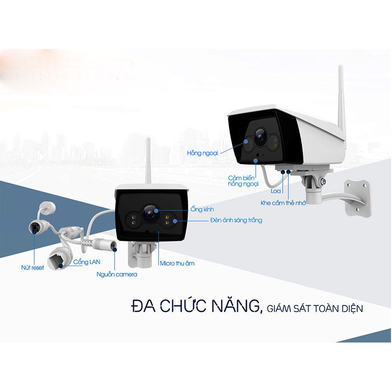 [NPP CHÍNH HÃNG] Camera IP WIFI Không Dây Ngoài trời Ebitcam EBO2 2MP FULL HD 1080p - Đàm Thoại 2 chiều