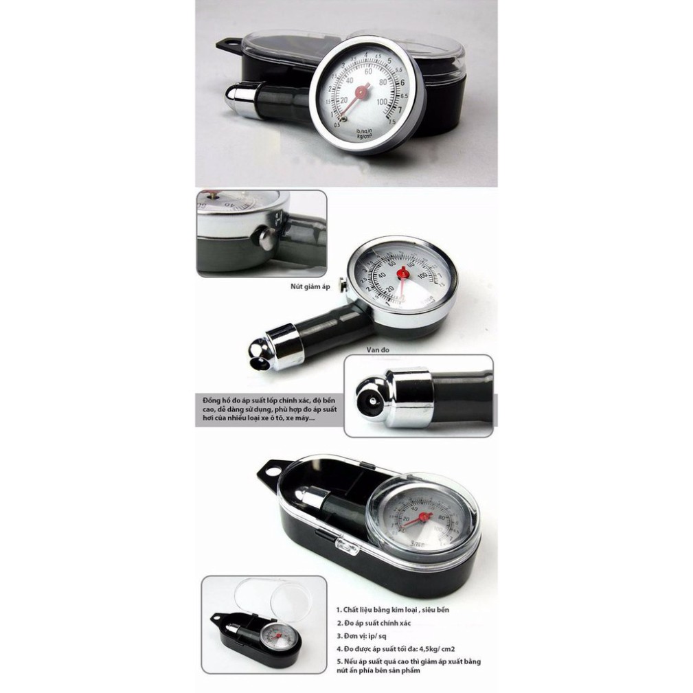HDF Đồng hồ đo áp suất lốp chô ô tô, xe máy 25 O137