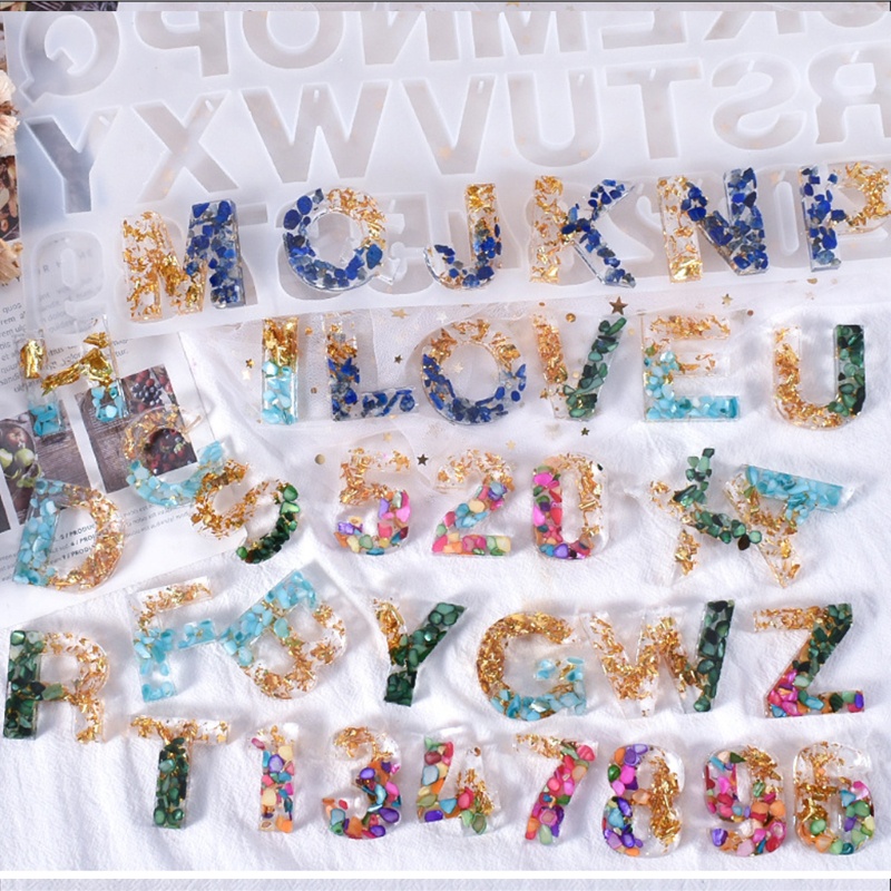 Khuôn Silicone Bóng Làm Móc Khóa Hình Chữ Cái Tiếng Anh DIY