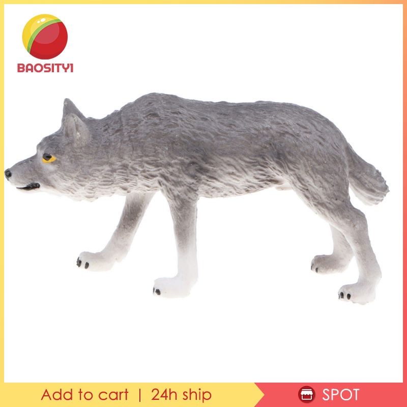 [Baosity1] Mô Hình Sói Xám Đứng 3 Inch Đồ Chơi Giáo Dục Tự Nhiên Cho Trẻ Em
