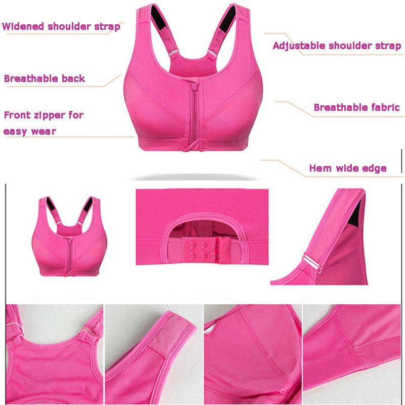 Áo Ngực Khóa Kéo Trước Chống Sốc Chất Lượng Cao Cho Nữ Tập yoga / gym 37kg-120kg