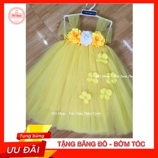 Váy tutu cho bé ❤️freeship❤️ váy tutu cho bé vàng hoa hồng trắng vàng 5b