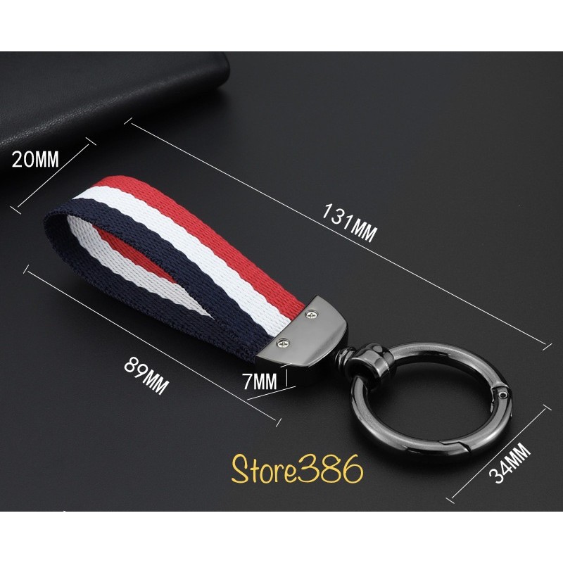 Móc khoá xe hơi, Carabiner Thời trang nam nữ, dây đeo nylon dệt tay