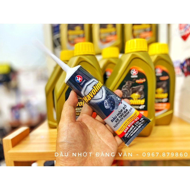 Nhớt hộp số Havoline Scooter Gear Oil 80W-90 120ml, nhớt láp dành cho xe ga - Tặng khăn lau xe 3M