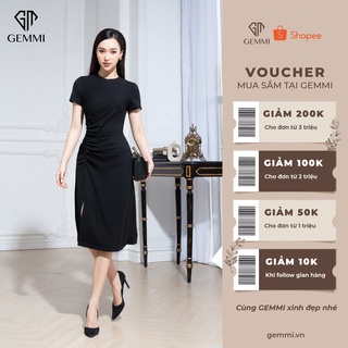 Váy đầm nữ thiết kế ôm body xẻ tà Gemmi fashion, DK8501