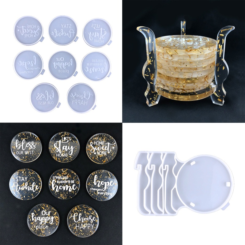 Bộ Khuôn Silicone Làm Đế Lót Ly Hình Tròn DIY