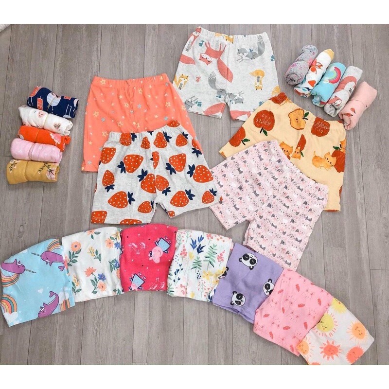 (hàng loại 1 ) combo 10 chiếc quần đùi chục cotton bozip cho bé trai bé gái