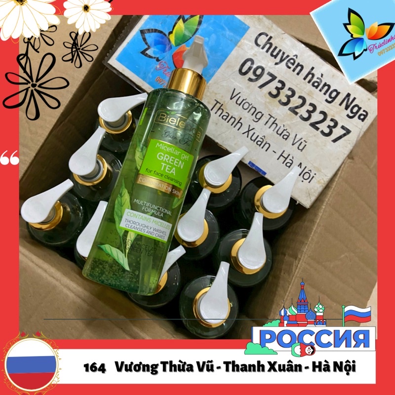 Sữa rửa mặt trà xanh cho da dầu mụn Bielenda micellar gel green tea for face cleansing 200ml