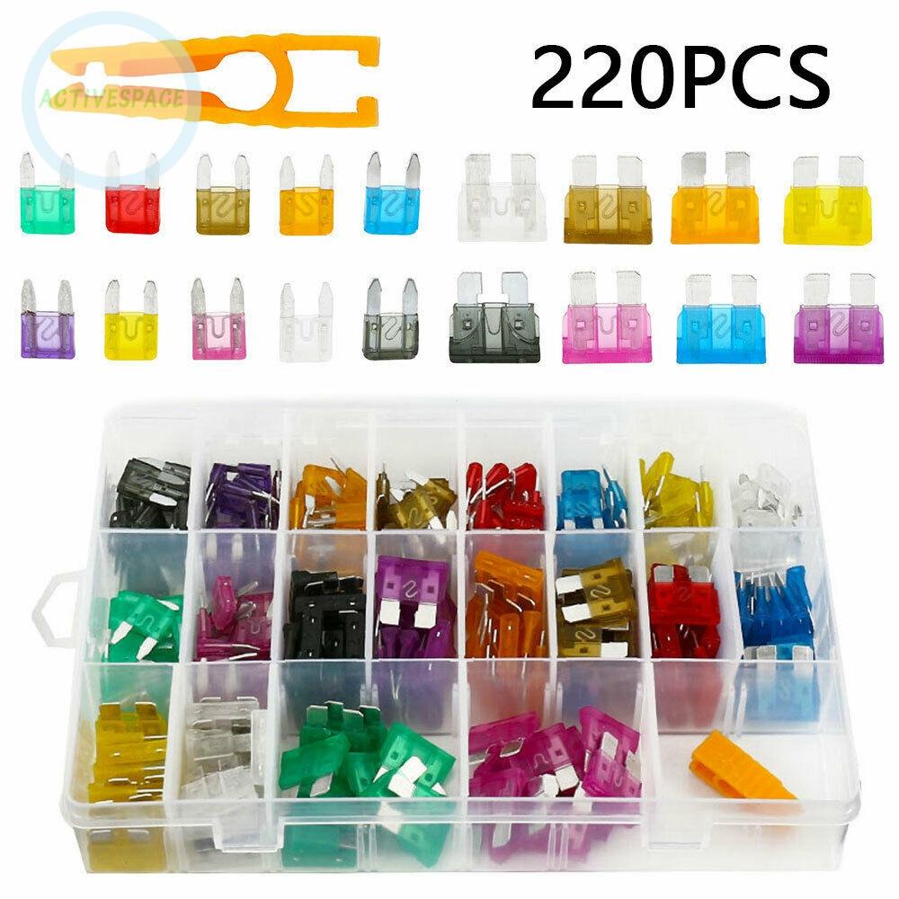 2 3 5 75 10 15 20 25 30 35AMP 220PCS Car Fuses 11mm19mm 235A Car Flat Fuses KglDeVj