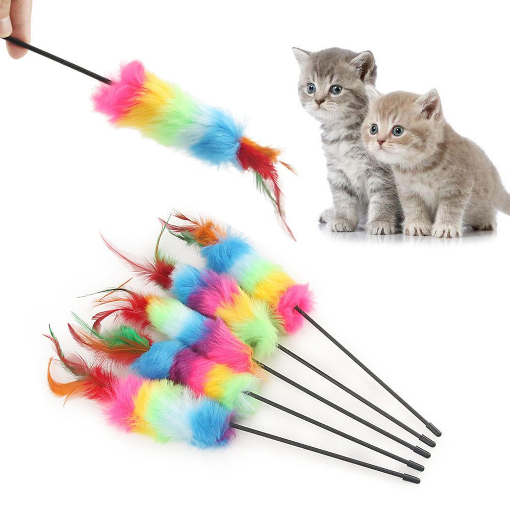 Gậy Ngắn Màu Sắc Cầu Vồng Chuyên Dụng Cho Mèo Cưng