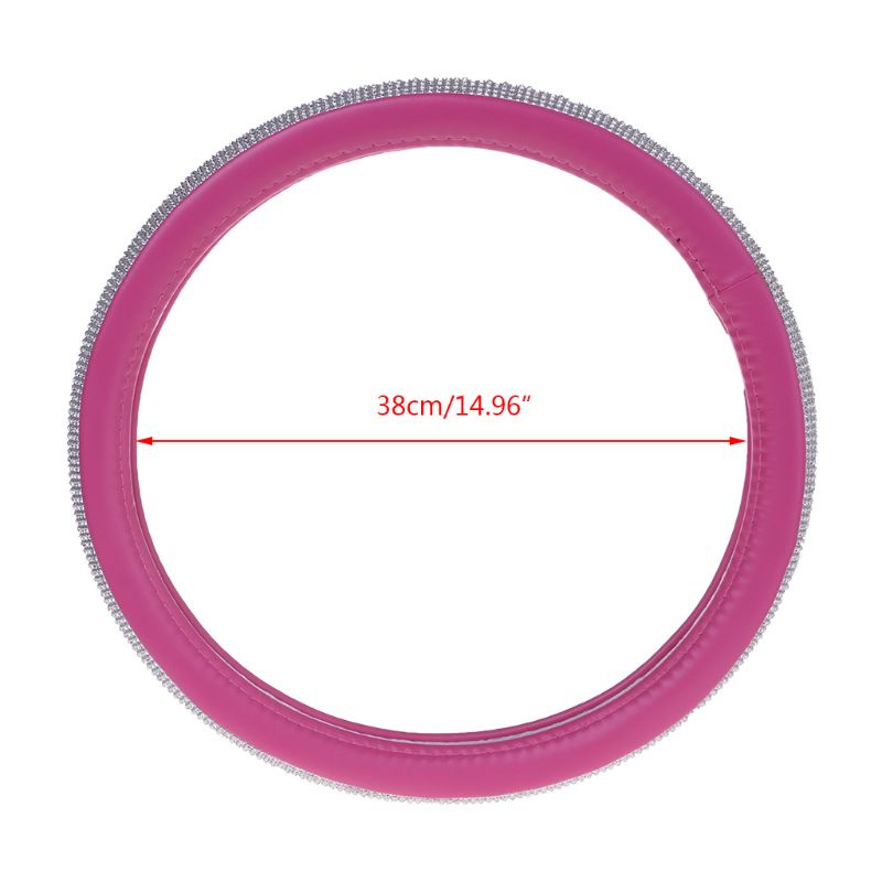 Vỏ Bọc Vô Lăng Xe Hơi Bằng Da Đính Đá Sang Trọng