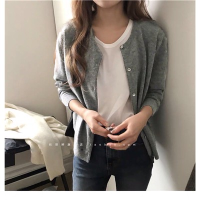 Áo khoác len cardigan basic đơn giản mùa thu nhẹ nhàng Hàn Quốc nhiều màu